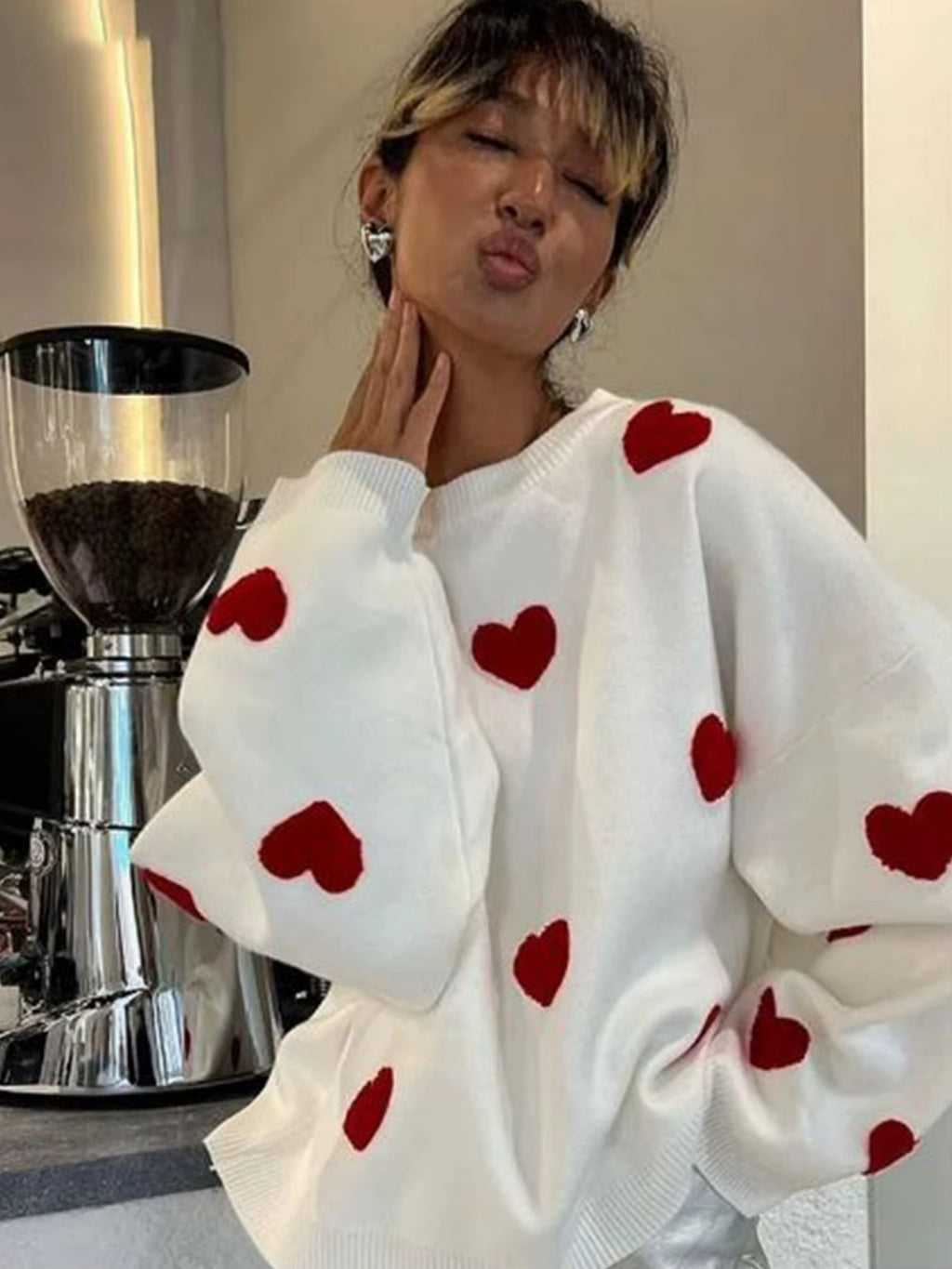 Maglione AMOREA™ Oversize con Cuori