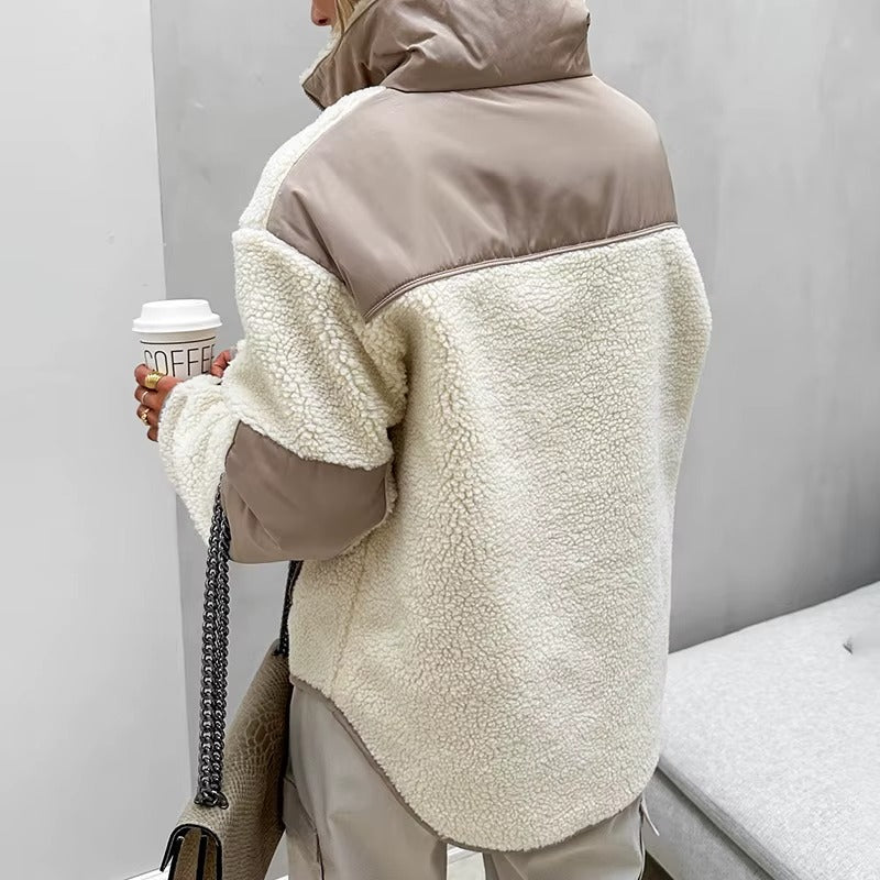 Pullover YAMINIA™ Teddy con Mezza Zip