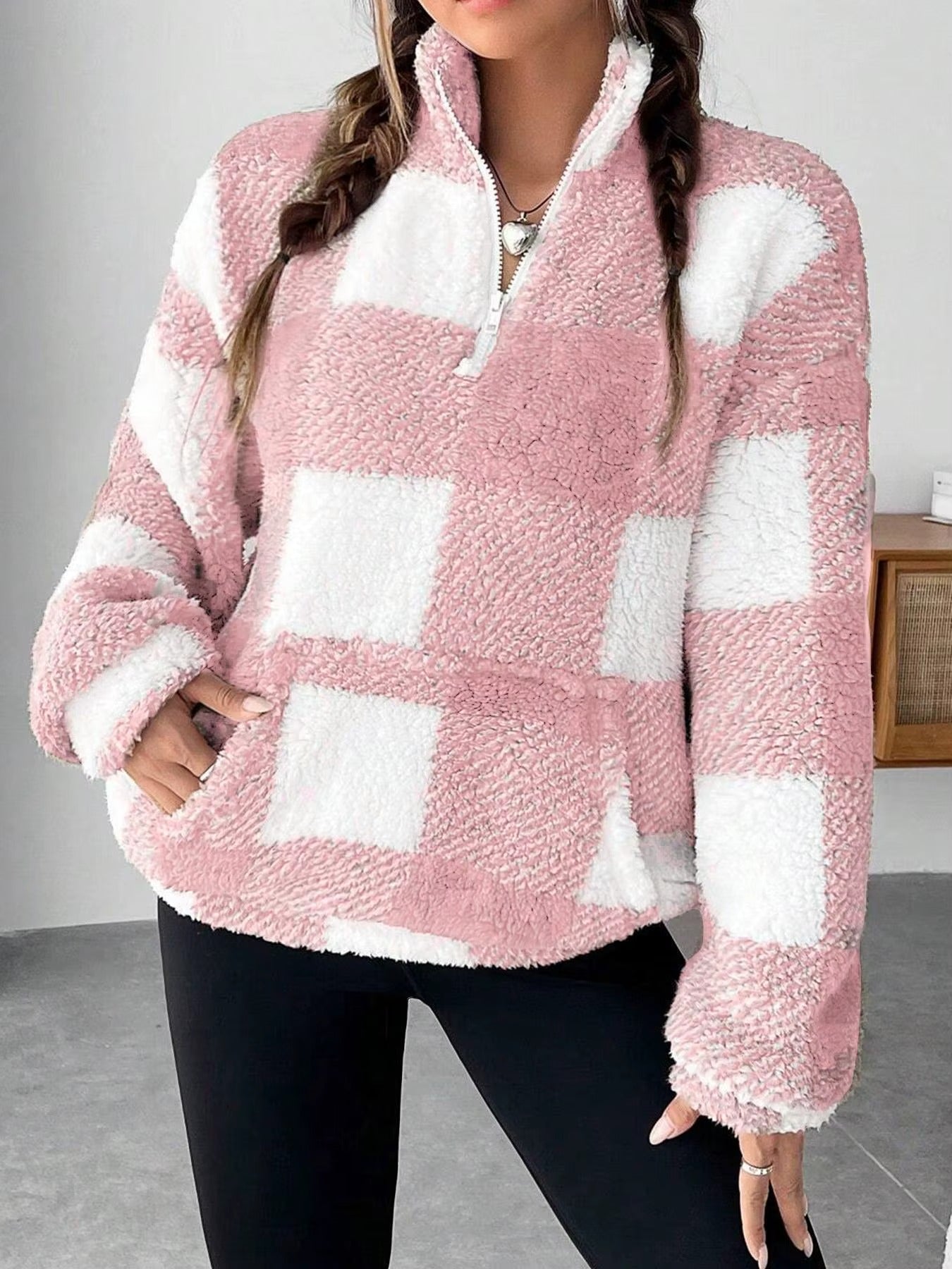 Pullover SOFIA™ Effetto Peluche con Zip