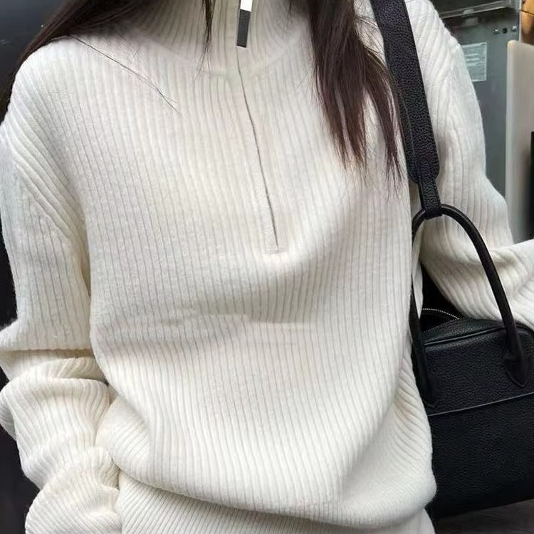 Maglione VELYN™ a Collo Alto con Mezza Zip