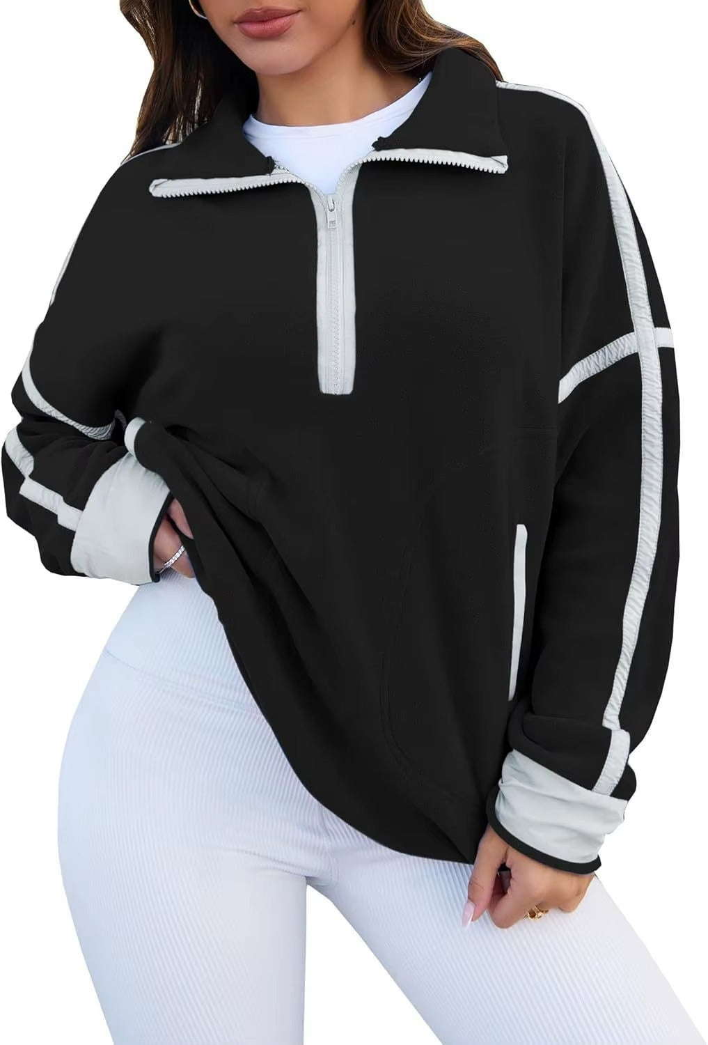 Maglione LYRA™ Casual con Collo Alto e Zip